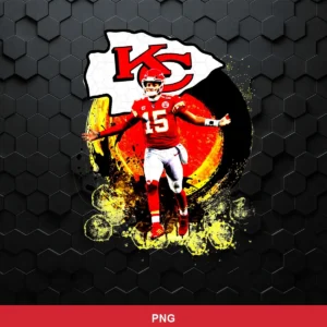 modern digital art with dynamic splatter effects and bold team logo integration Chiefs player SVG for Cricut and Silhouette