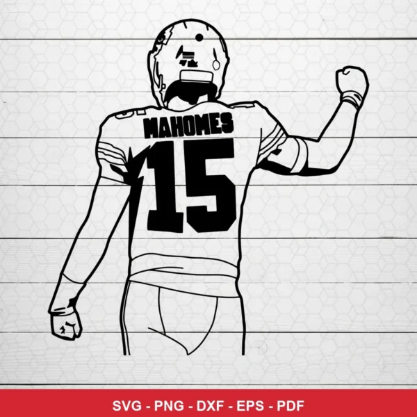 minimalist line art with a modern sports illustration style Chiefs player SVG for Cricut and Silhouette