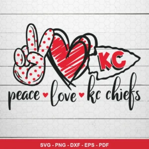 modern cartoon with hand-drawn elements Chiefs SVG expressing positive/fan pride for Cricut and Silhouette