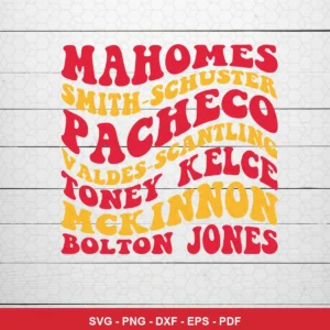 modern, bold typography with a slight retro vibe Chiefs SVG expressing team pride and unity for Cricut and Silhouette
