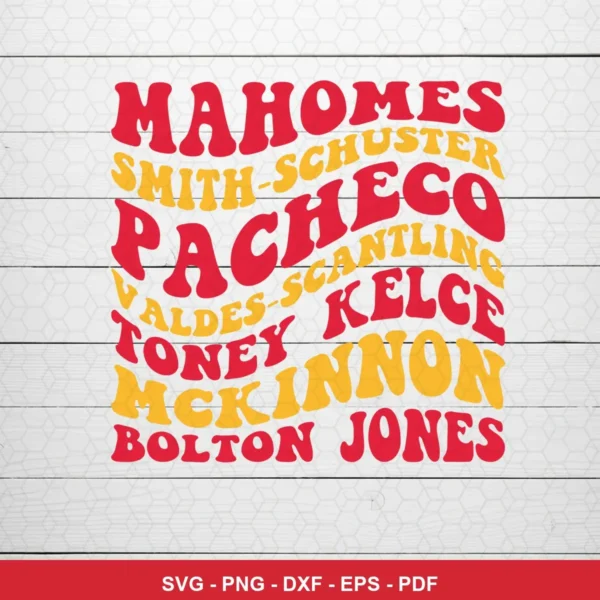 modern, bold typography with a slight retro vibe Chiefs SVG expressing team pride and unity for Cricut and Silhouette
