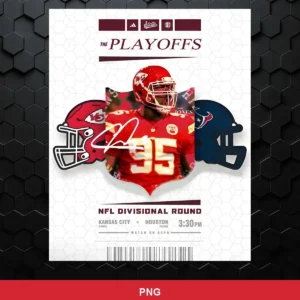 modern sports promotional design with photographic player image and clean typography Chiefs player SVG for cutting machines