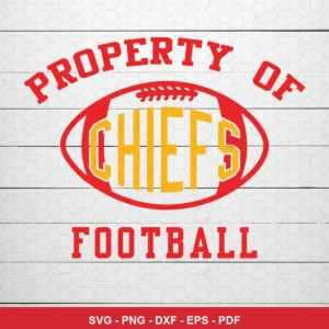 simple vintage text-based design with football theme Chiefs SVG expressing team pride featuring text for cutting machines