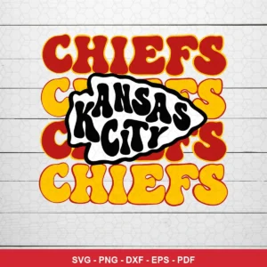 retro vintage with bold, chunky typography and a layered text effect vintage Chiefs SVG for Cricut and Silhouette
