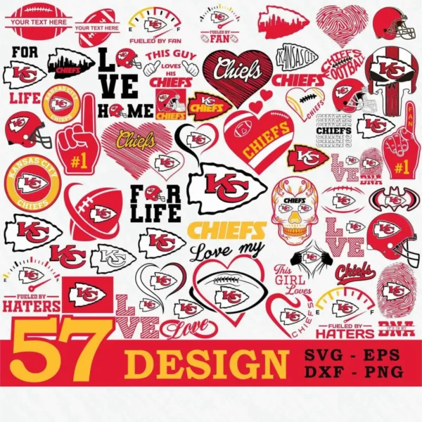 bold and modern with a vintage touch Chiefs classic SVG design showing excitement and pride for Cricut and Silhouette cutting machines