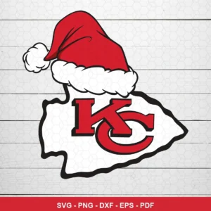 modern cartoon style with clean lines and bold colors Chiefs logo SVG expressing festive/celebratory for cutting machines
