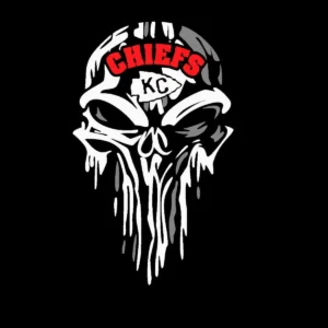 bold and modern with a touch of vintage Chiefs skull SVG design showing excitement and pride for Cricut and Silhouette cutting machines