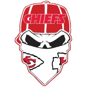 bold and modern with a hint of vintage Chiefs skull SVG design showing excitement and pride for Cricut and Silhouette cutting machines