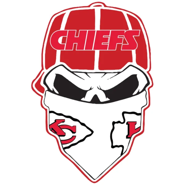 bold and modern with a hint of vintage Chiefs skull SVG design showing excitement and pride for Cricut and Silhouette cutting machines