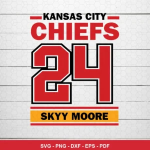 minimalist, modern sports jersey number and name design Chiefs player SVG for Cricut and Silhouette