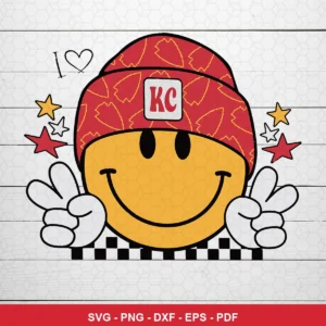 modern cartoon style with bold outlines and simple shapes Chiefs SVG for Cricut and Silhouette