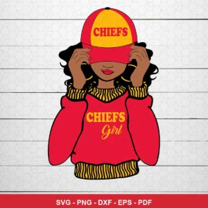 modern cartoon style with clean lines and bold colors Chiefs SVG expressing team pride and identity for Cricut and Silhouette