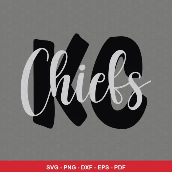 modern typography with minimalistic and clean design Chiefs SVG expressing team pride for Cricut and Silhouette