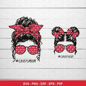 modern cartoon line art with team logo pattern fills Chiefs SVG for Cricut and Silhouette
