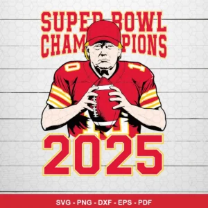 modern cartoon style with bold outlines and flat colors Chiefs player SVG for Cricut and Silhouette