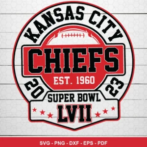 modern sports emblem with clean lines and bold typography Chiefs player SVG featuring circular badge for cutting machines