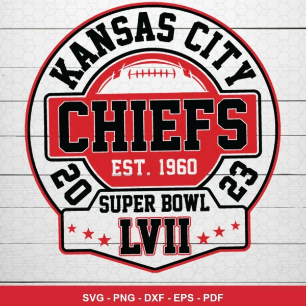 modern sports emblem with clean lines and bold typography Chiefs player SVG featuring circular badge for cutting machines