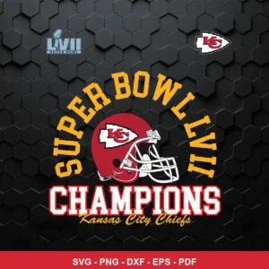 modern, clean sports graphic with bold typography and team branding Chiefs SVG for Cricut and Silhouette