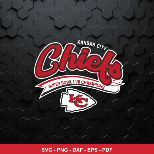 modern, clean, and bold logo design Chiefs logo SVG expressing pride and celebration for Cricut and Silhouette