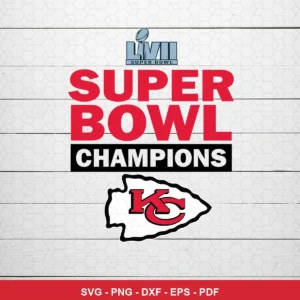 modern, clean, and straightforward sports championship logo Chiefs logo SVG for Cricut and Silhouette