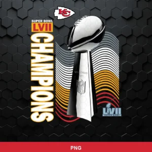 modern, sleek, photographic with digital graphic elements Chiefs SVG featuring lombardi trophy for Cricut and Silhouette