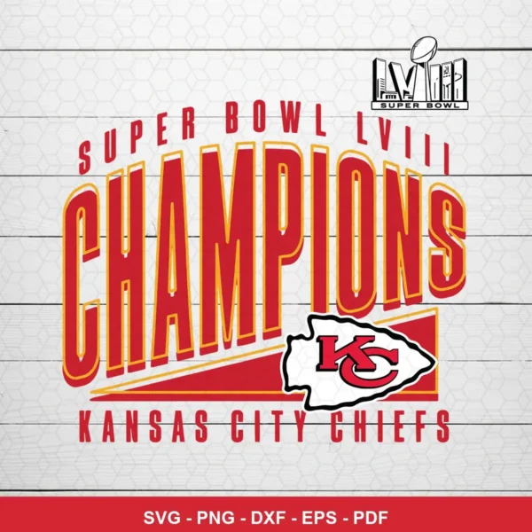 modern, clean, typographic with minimal graphic elements Chiefs SVG expressing celebration/pride for Cricut and Silhouette