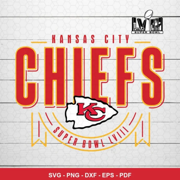modern, clean, and minimalistic with a focus on typography and logo Chiefs logo SVG for Cricut and Silhouette