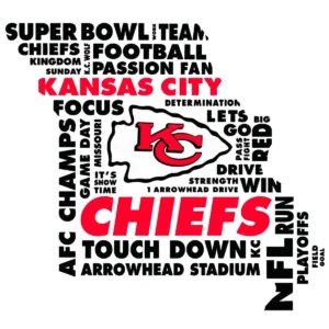 bold and modern with a touch of vintage Chiefs logo SVG design showing excitement and pride for Cricut and Silhouette cutting machines