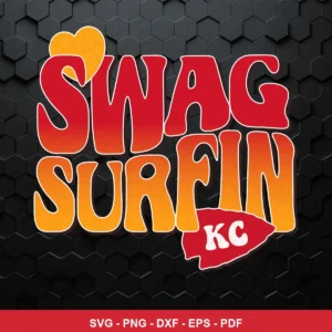 modern cartoon style with bold, gradient-filled typography and a sports-themed graphic element Chiefs SVG
