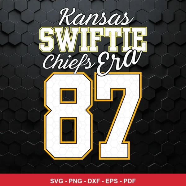modern sports typography with a subtle honeycomb texture background Chiefs player SVG for Cricut and Silhouette
