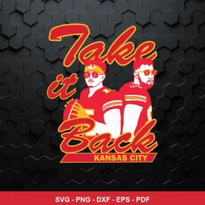 modern cartoon style with bold outlines and vibrant team colors Chiefs SVG for Cricut and Silhouette