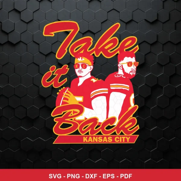 modern cartoon style with bold outlines and vibrant team colors Chiefs SVG for Cricut and Silhouette
