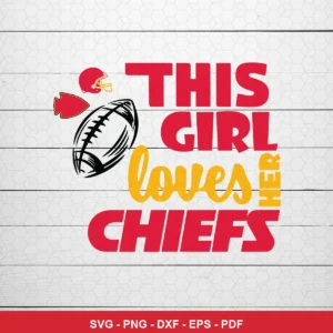 modern, clean typography with minimalistic football-themed graphics Chiefs SVG featuring text for Cricut and Silhouette