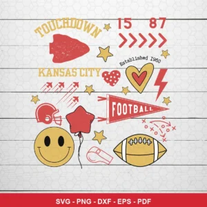 modern minimalist with vintage distressed elements Chiefs player SVG for Cricut and Silhouette