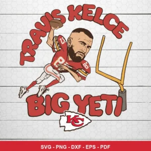 cartoon caricature with modern sports illustration elements Chiefs SVG expressing celebration/pride for Cricut and Silhouette