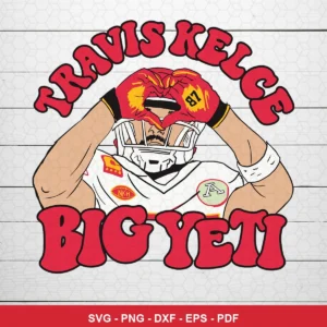 modern cartoon style with bold outlines and vibrant colors Chiefs player SVG for Cricut and Silhouette