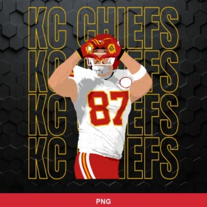 modern, vector art with a clean and bold look Chiefs player SVG for Cricut and Silhouette