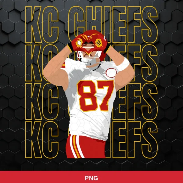 modern, vector art with a clean and bold look Chiefs player SVG for Cricut and Silhouette