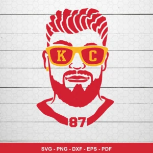 modern minimalist vector portrait Chiefs player SVG expressing team pride for Cricut and Silhouette