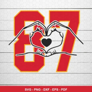 minimalist, modern line art with bold numeric typography Chiefs player SVG for Cricut and Silhouette