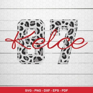 modern minimalist with subtle animal print pattern Chiefs player SVG expressing neutral, celebratory for cutting machines