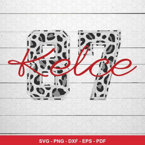 modern minimalist with subtle animal print pattern Chiefs player SVG expressing neutral, celebratory for cutting machines