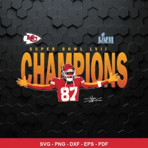 modern, minimalist with bold typography and vector illustration Chiefs player SVG for Cricut and Silhouette