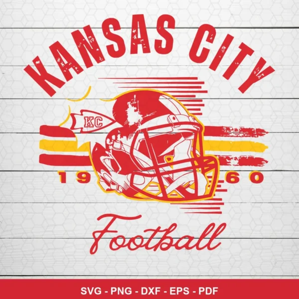 vintage, distressed, bold graphic vintage Chiefs SVG expressing nostalgia and team pride for Cricut and Silhouette