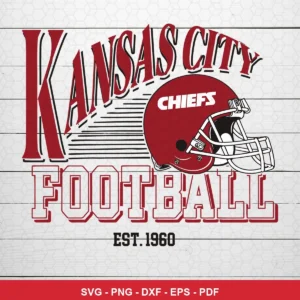 vintage, classic sports typography with a clean, minimalistic helmet illustration vintage Chiefs SVG for cutting machines