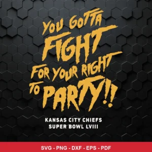 modern, bold typography on a textured dark background Chiefs SVG expressing motivation/celebration for Cricut and Silhouette