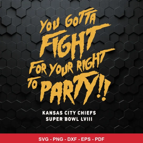 modern, bold typography on a textured dark background Chiefs SVG expressing motivation/celebration for Cricut and Silhouette