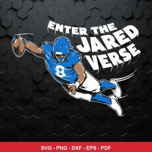 modern cartoon style with bold outlines and dynamic action pose Nfl player SVG for Cricut and Silhouette
