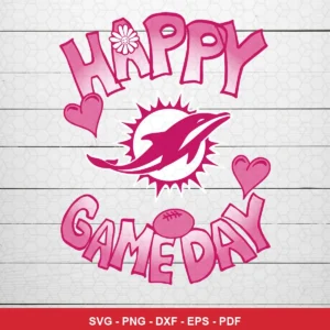 cartoonish, playful, floral-themed Nfl SVG expressing positive, cheerful, supportive for Cricut and Silhouette