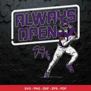 modern cartoon style with bold outlines and vibrant colors Nfl player SVG for Cricut and Silhouette
